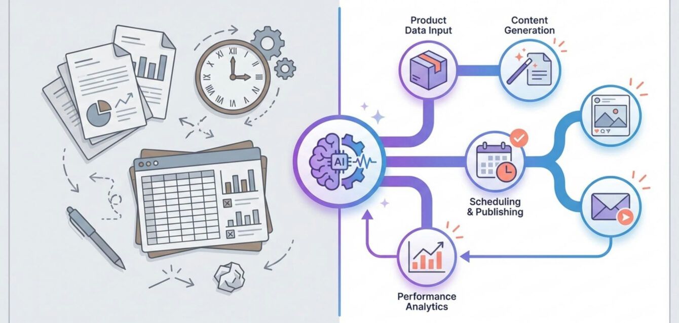 ESzXvqn-Fti2sGo279pBMEiTZD6UgHtfWNREHlJcNeg Comparativa de procesos manuales con hojas de cálculo y gráficos frente a automatización IA conectando flujos - Optimización de generación de contenidos para ecommerce